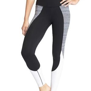 Athleta High Rise Jacquard Flow Chaturanga Tight, Black SZ S  #456752